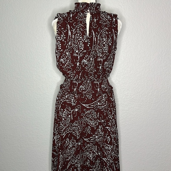 Nanette Lepore Mock Neck Sleeveless Sheath Dress with Pleated Skirt 2 - Picture 6 of 11